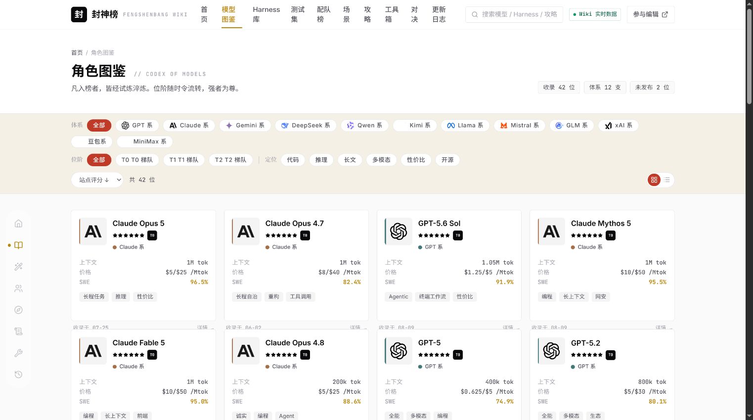 封神榜的模型角色图鉴界面
